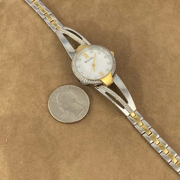 Sparkling Bulova Two Tone Crystal Accents MOP Dial main image 7